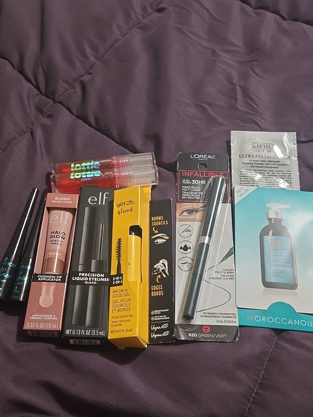 Assorted New Makeup & Skin Care Lot with e.l.f., L'Oréal, Moroccanoil, Lottie